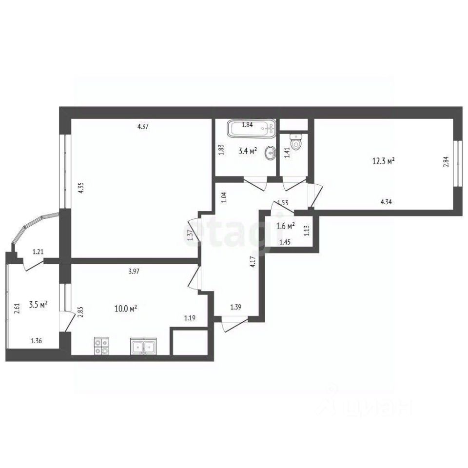 Продажа 2-комн квартиры на вторичном рынке Балашиха, улица Дмитриева, 32
