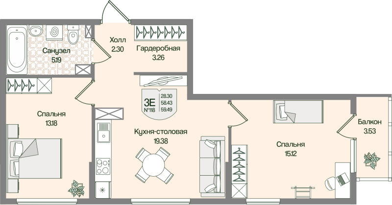 Продажа 2-комн квартиры в новостройке Мистолово д., Большой пр-кт,  к. 4
