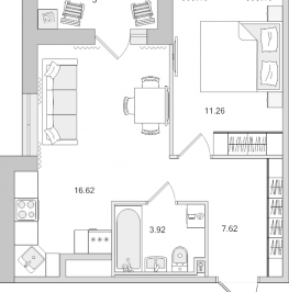 Продажа 1-комн квартиры в новостройке Новосаратовка д., Покровская Дорога ул.,  к. 4.7