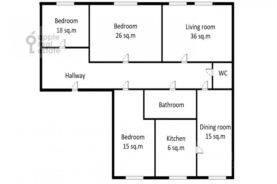 Аренда 4-комн квартиры на вторичном рынке улица Жуковского,  д. 2