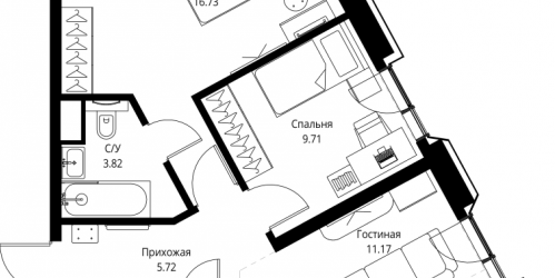 2-комн квартира Москва г., Мира пр-кт,  к. 2