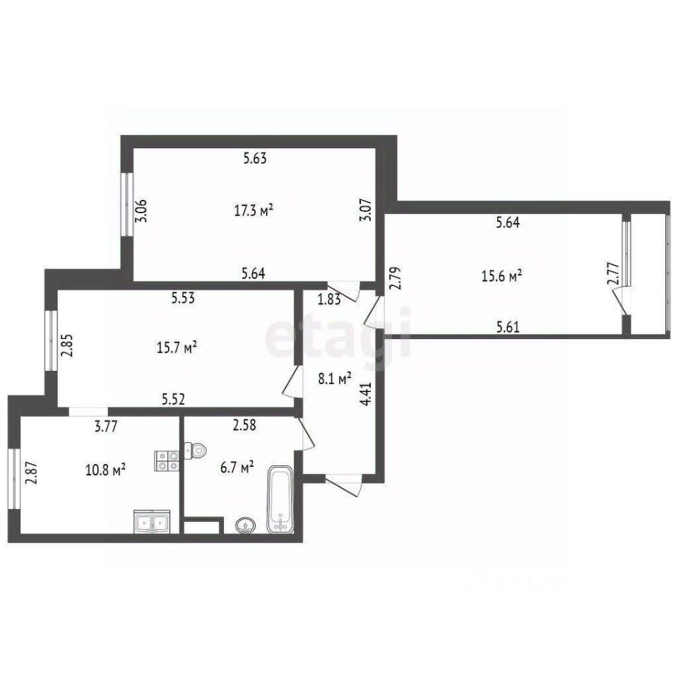 Продажа 3-комн квартиры на вторичном рынке Малая Балканская улица, 50к1