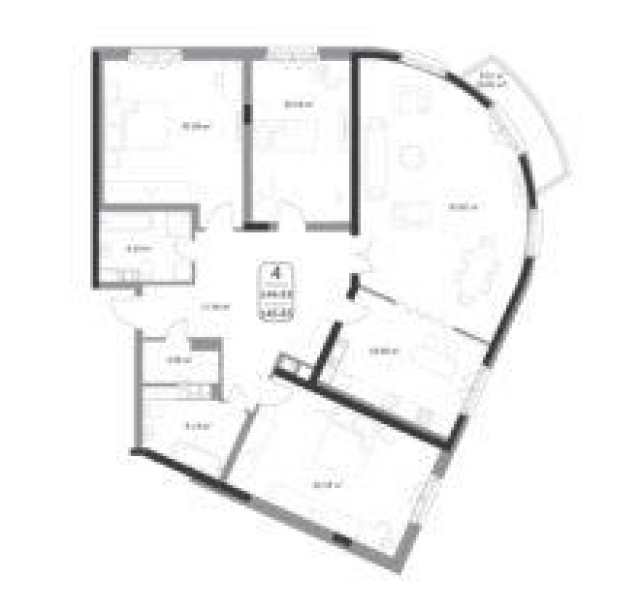 Планировка ЖК Форсайт,  м2