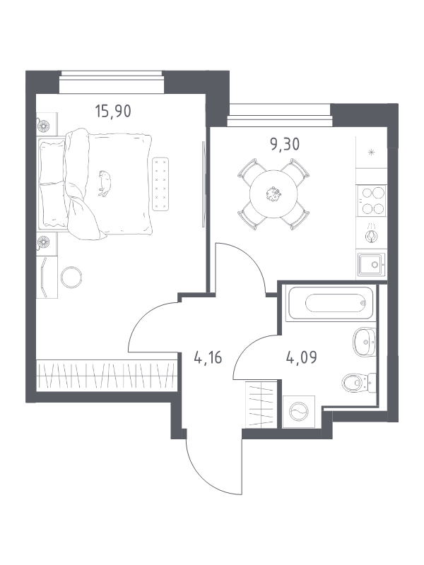Продажа 1-комн квартиры в новостройке Ям с., Новая ул.,  к. 11.1