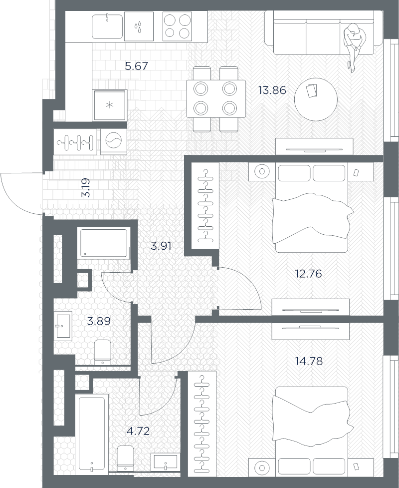 Продажа 2-комн квартиры в новостройке Москва г., Веткина ул.,  к. Башня-А