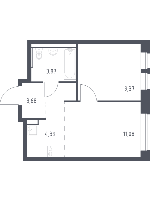 Продажа 1-комн квартиры в новостройке Егорово п., Колхозная ул.,  к. 3.1