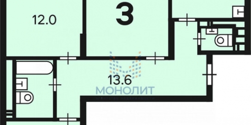3-комн квартира ул Кедрова,  д. 16,  к. 3