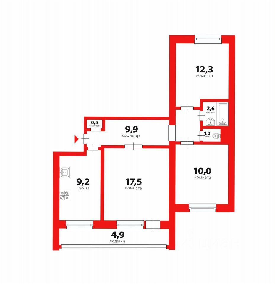 Продажа 3-комн квартиры на вторичном рынке Долгоозерная улица, 1