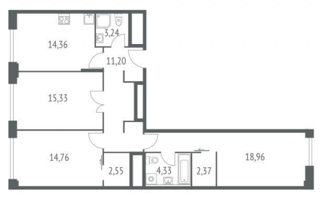 Планировка ЖК iLove, 49.17 м2