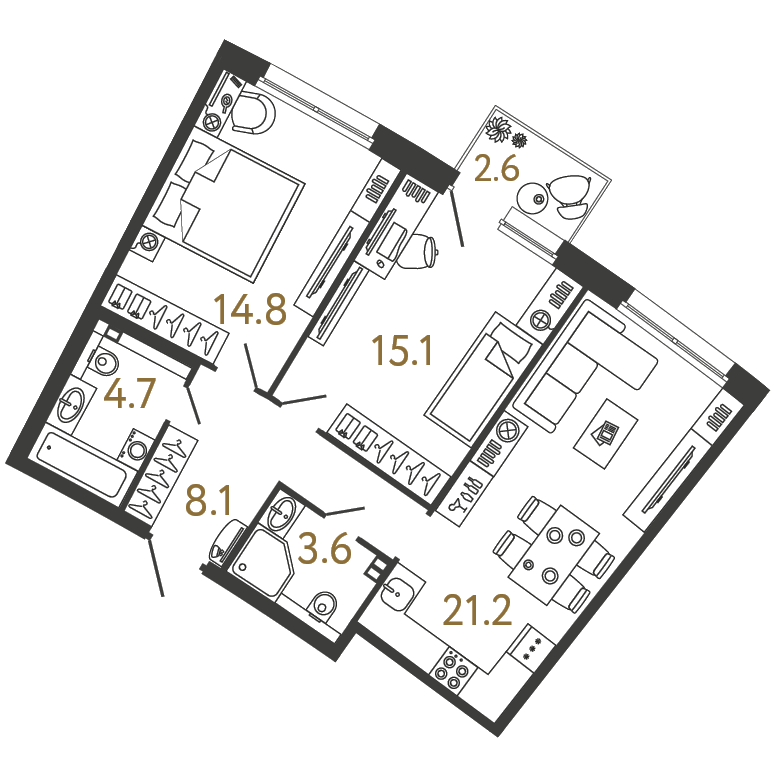 Продажа 2-комн квартиры в новостройке Курортный район, Зеленогорск, Ленина пр., д. 38