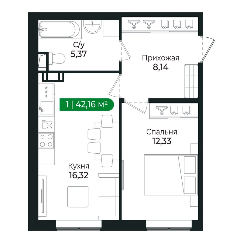 Продажа 1-комн квартиры в новостройке Сертолово г., Дмитрия Кожемякина ул.,  к. 3