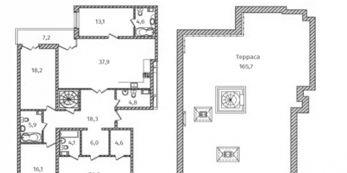 4-комн квартира Одоевского ул. ,  д. 21,  к. 1
