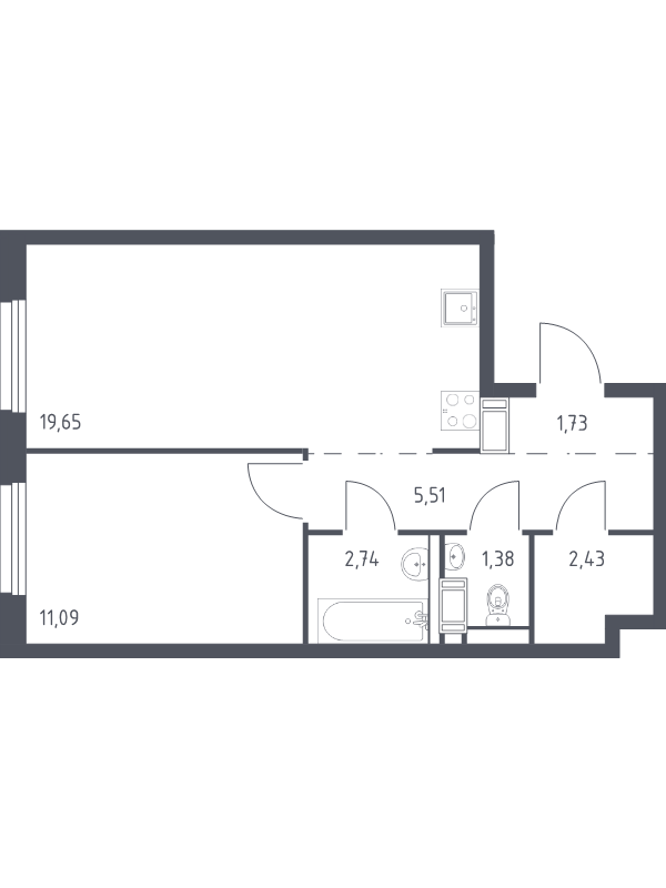 Продажа 1-комн квартиры в новостройке Новогорелово п., Красносельское ш.,  к. 1.2