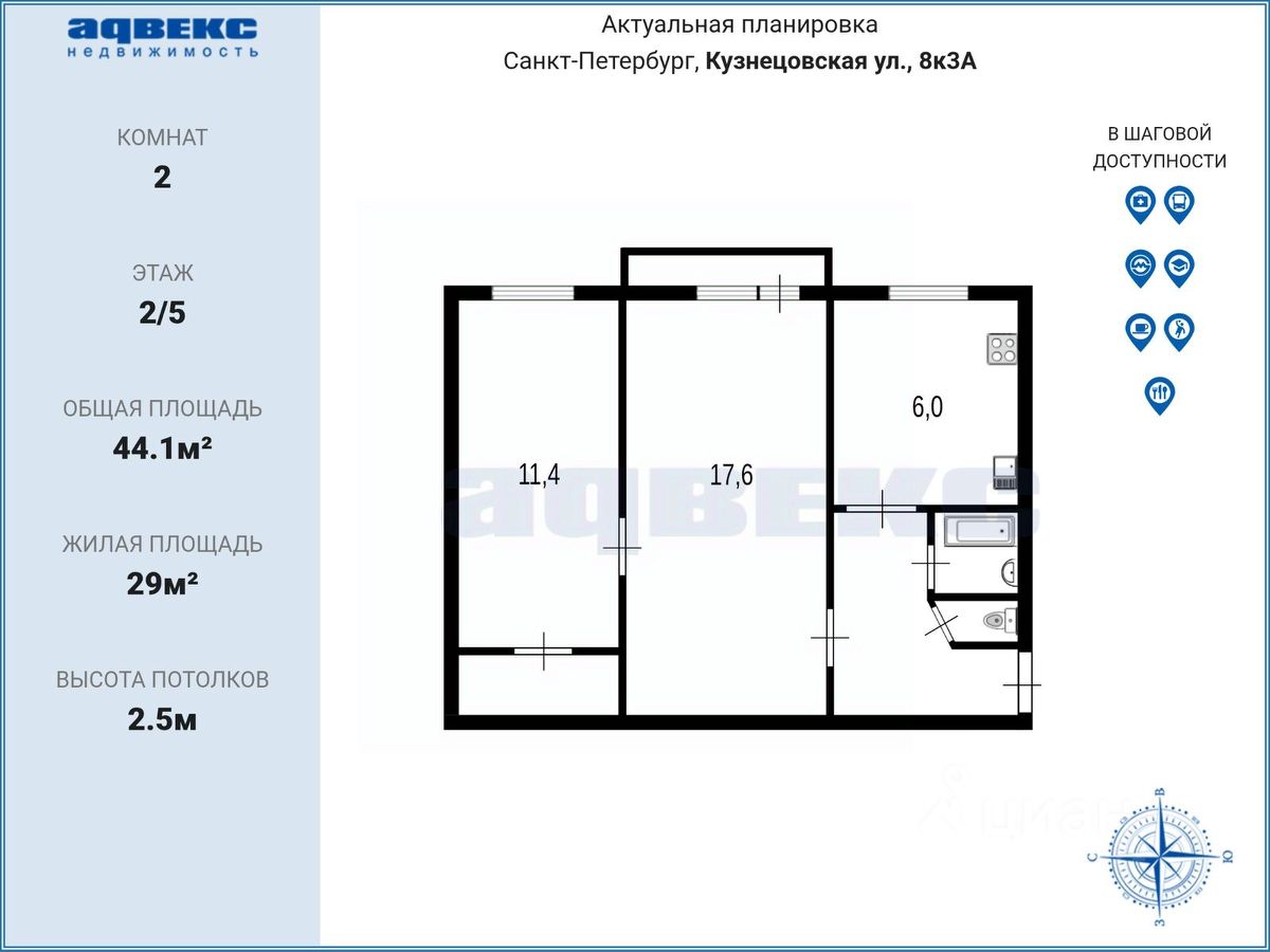 Продажа 2-комн квартиры на вторичном рынке Кузнецовская улица, 8К3