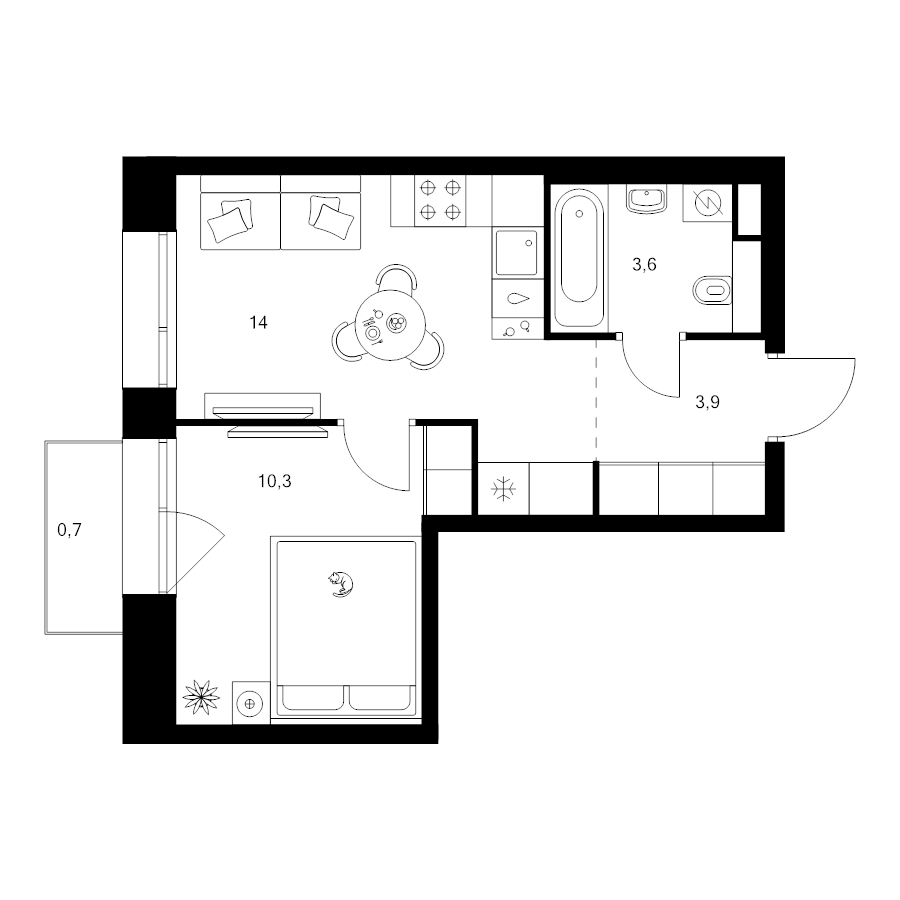 Продажа 1-комн квартиры в новостройке Москва г., Ильменский проезд,  к. 1.1.1