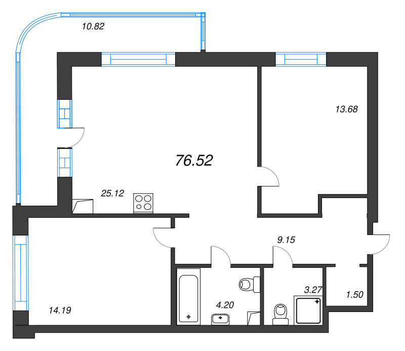 Продажа 2-комн квартиры в новостройке Бугры п., Дорога в Мурино,  к. 21