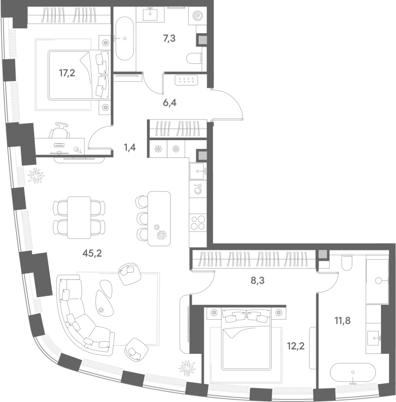 Продажа 2-комн квартиры в новостройке Москва г., Новослободская ул.,  к. 1