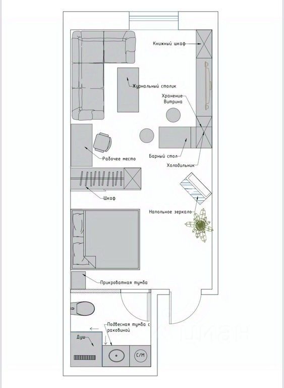 Продажа комнаты Конногвардейский бульвар, 6