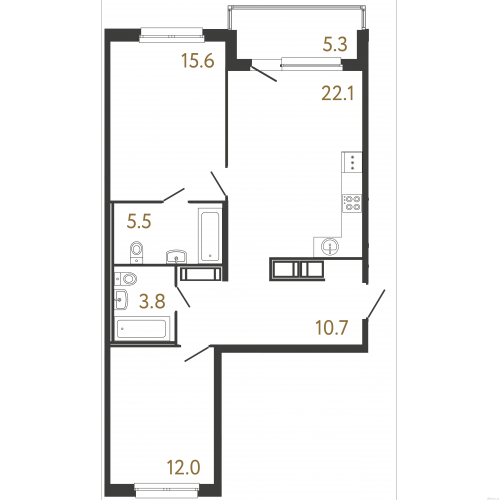 2-комн квартира набережная Обводного канала, 118А