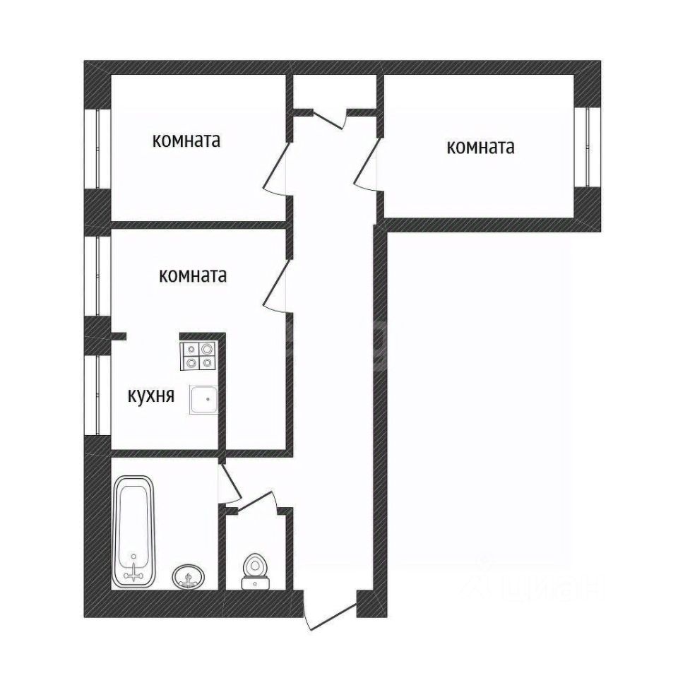 Продажа 3-комн квартиры на вторичном рынке д. Пчева, улица Советская, 2