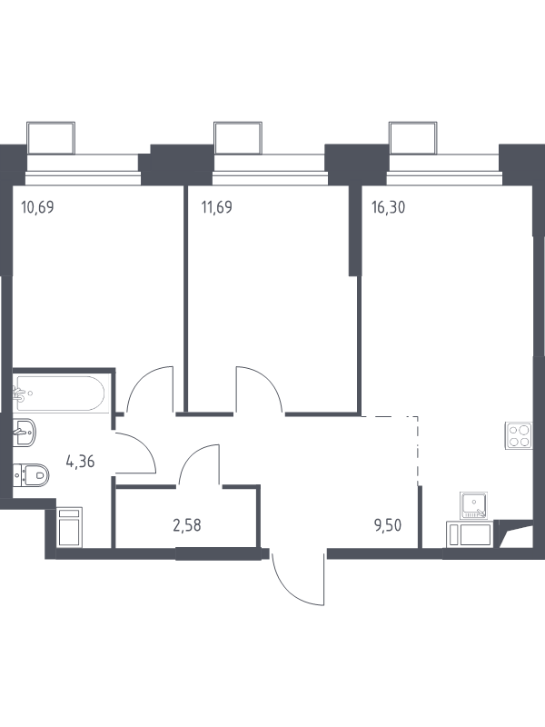 Продажа 2-комн квартиры в новостройке Дудкино д., Цветочная ул.,  к. 2.2