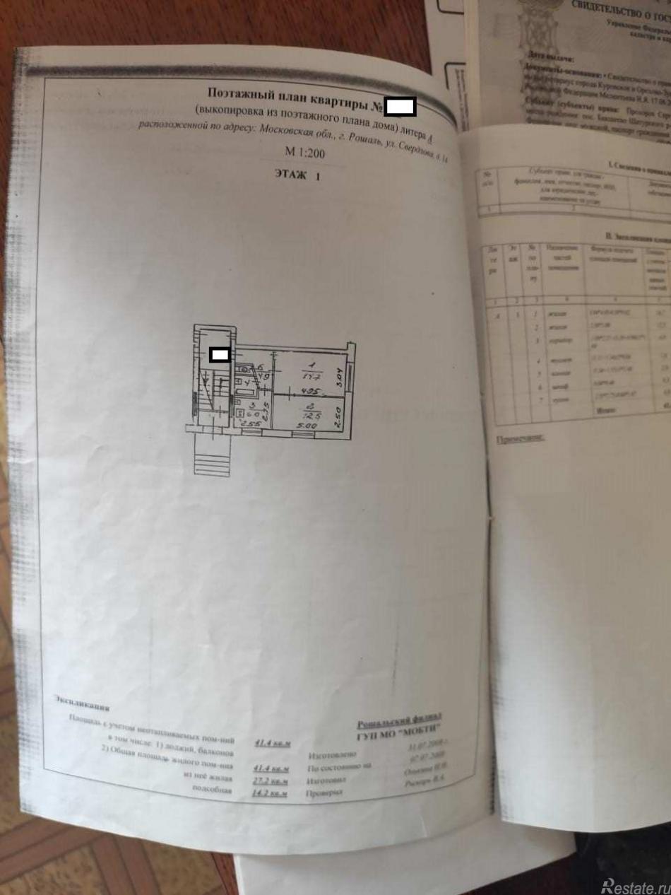 Продажа 2-комн квартиры на вторичном рынке Рошаль г, Свердлова ул,  д. 14