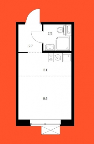 Планировка ЖК Никольские луга, 14.7 м2