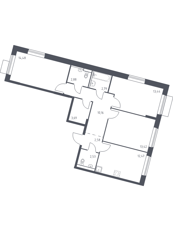 Продажа 3-комн квартиры в новостройке Москва г., Ленинградское ш.,  к. 4