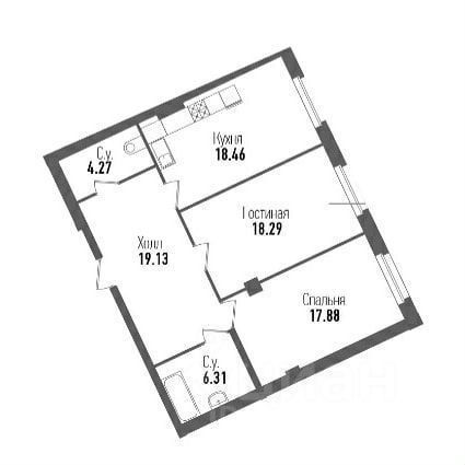 Продажа 2-комн квартиры на вторичном рынке улица Эсперова, 10