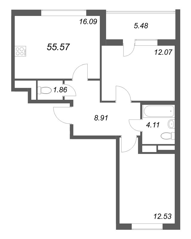 Продажа 2-комн квартиры в новостройке Шушары п., Пулковское ш.,  к. 3.6