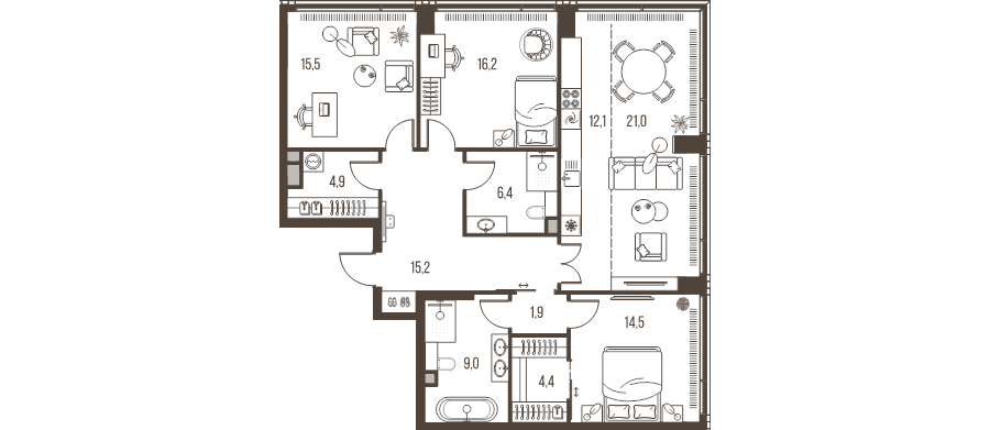 Продажа 3-комн квартиры в новостройке Москва г., Летниковская ул.,  к. 4
