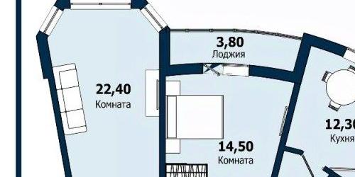 2-комн квартира проспект Маршала Блюхера, 9к2