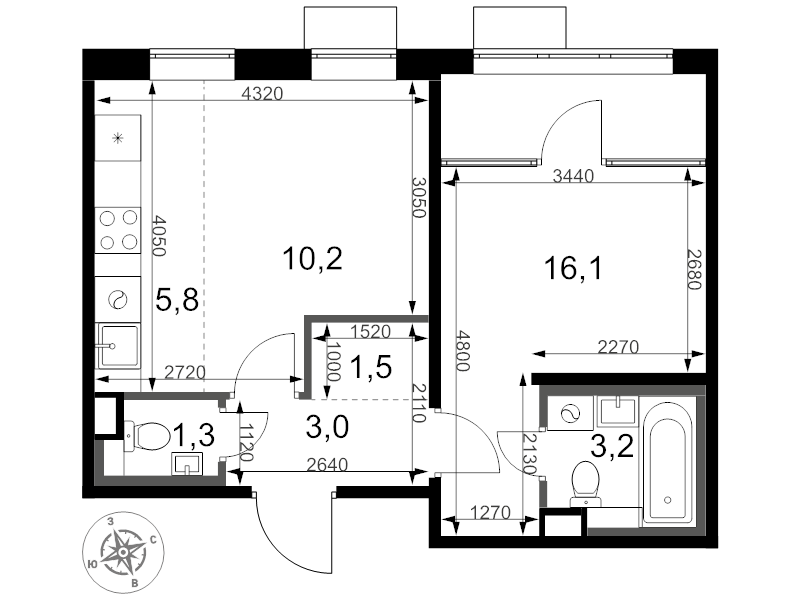 Продажа 1-комн квартиры в новостройке Химки г., Олимпийская ул.,  к. 1.2