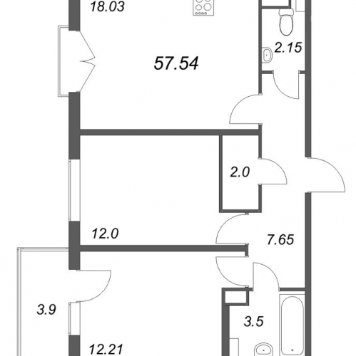 2-комн квартира Стрельна п., Будённого пр-кт,  к. 5.5