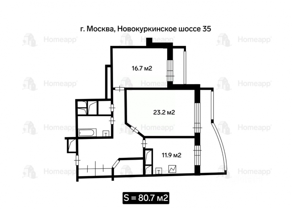 Продажа 2-комн квартиры на вторичном рынке Новокуркинское шоссе,  д. 35
