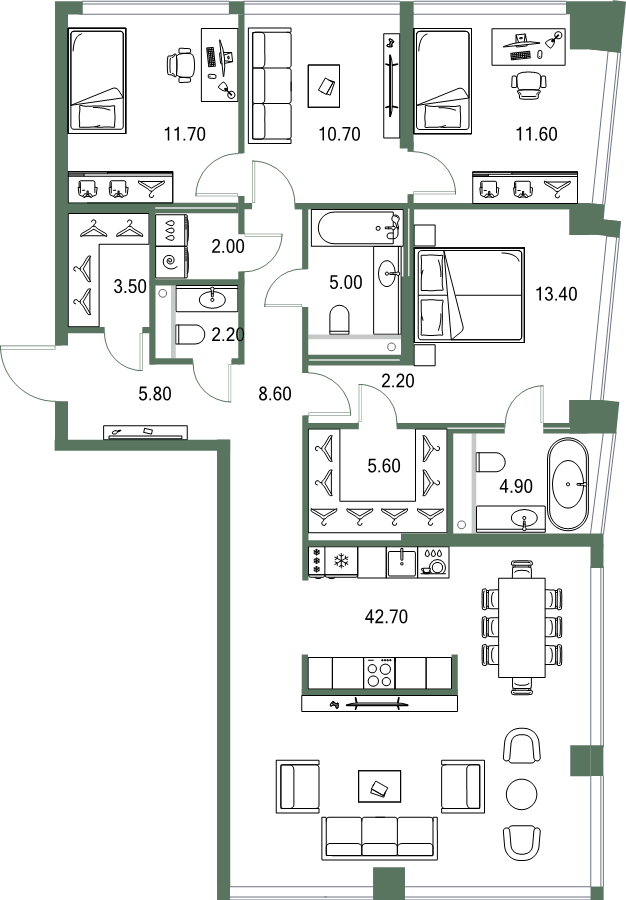Продажа 4-комн квартиры в новостройке Москва г., Ленинградское ш.,  к. 6.3