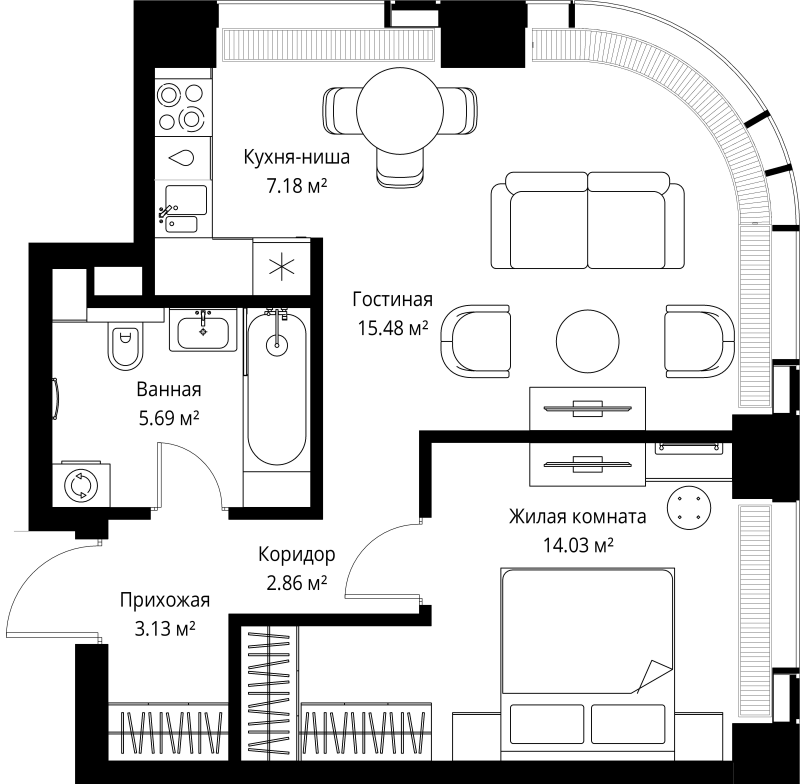 Продажа 1-комн квартиры в новостройке Москва г., Верейская ул.,  к. 2