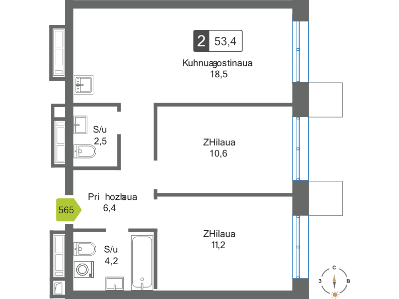 Продажа 2-комн квартиры в новостройке Красногорск г., Черневская ул.,  к. 1