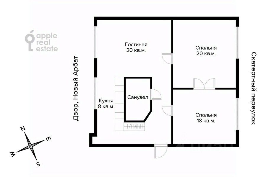 Продажа 3-комн квартиры на вторичном рынке Мерзляковский переулок, 5/1
