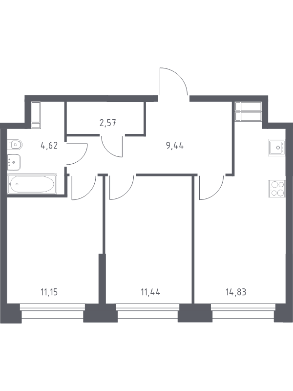Продажа 2-комн квартиры в новостройке Дудкино д., Цветочная ул.,  к. 2.3