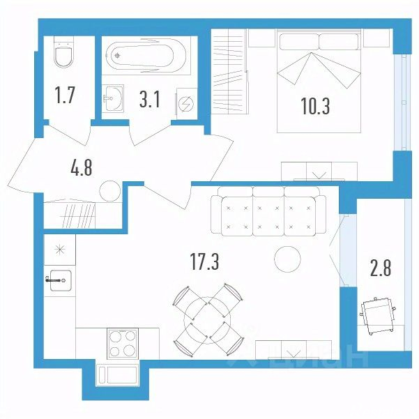 Продажа 1-комн квартиры в новостройке Шушары п,  д. 3 к1