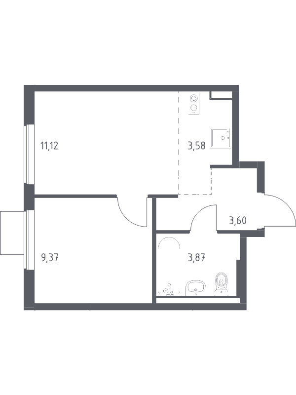 Продажа 1-комн квартиры в новостройке Коробово д., 10 км до МКАД,  к. 6.2
