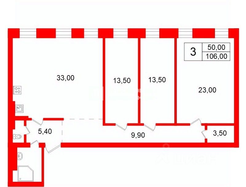 Продажа 3-комн квартиры на вторичном рынке 5-я Васильевского острова линия, 18