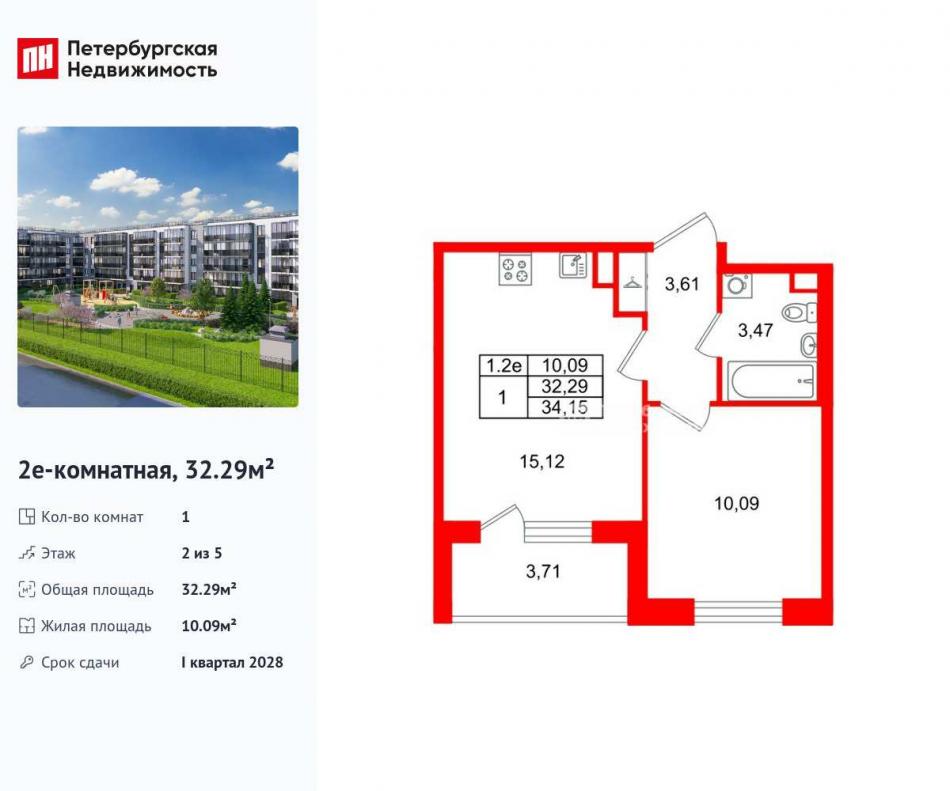 Продажа 1-комн квартиры в новостройке Пулковское шоссе