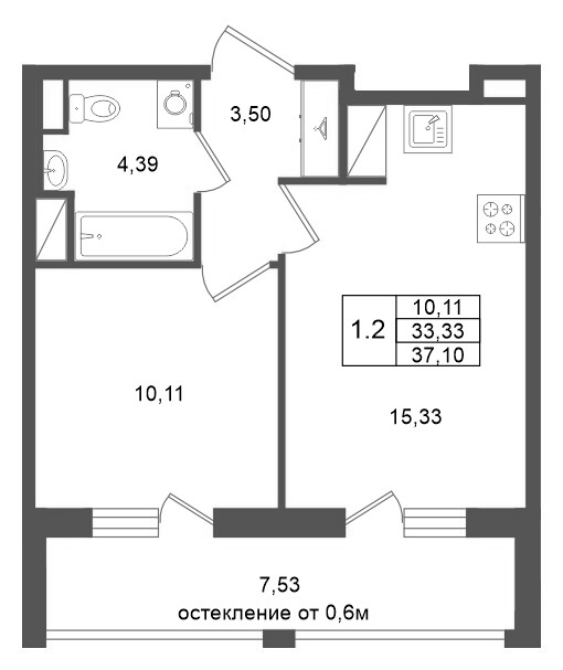Продажа 1-комн квартиры в новостройке Новосаратовка д., Покровская Дорога ул.,  к. 15