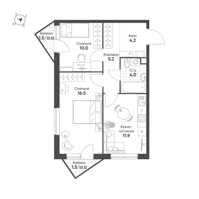 Продажа 2-комн квартиры в новостройке Москва г., 3-я Гражданская ул.,  к. 1