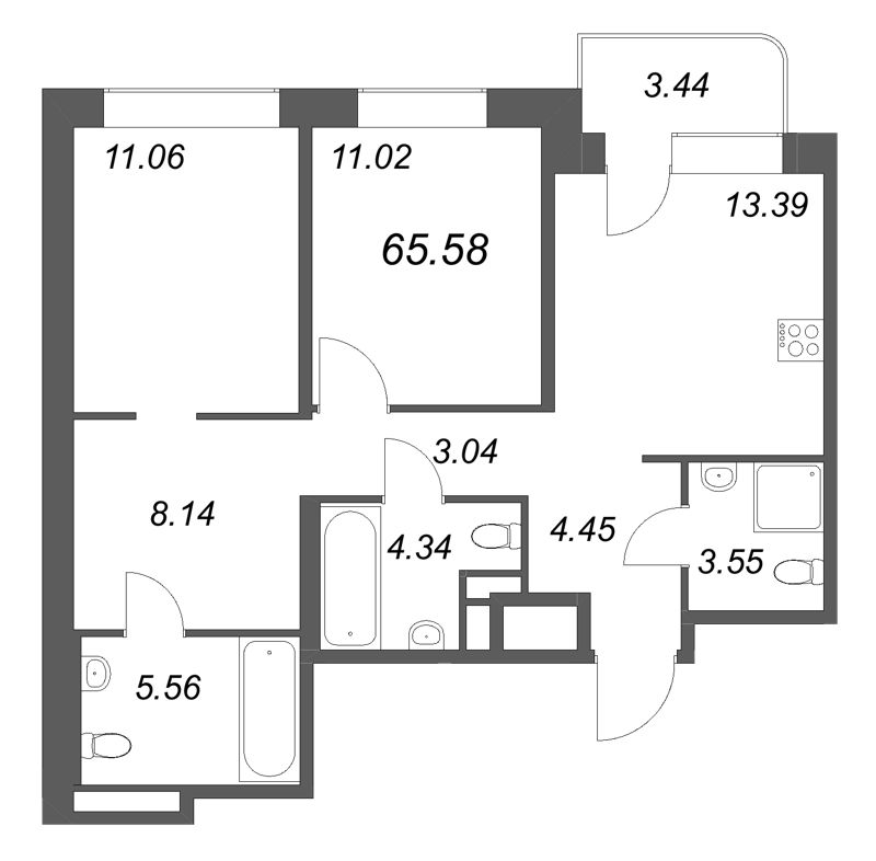 Продажа 2-комн квартиры в новостройке Санкт-Петербург г., Пионерская ул.,  к. 1