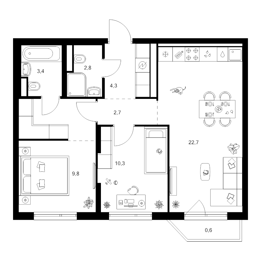 Продажа 2-комн квартиры в новостройке Москва г., Ильменский проезд,  к. 1.1.2