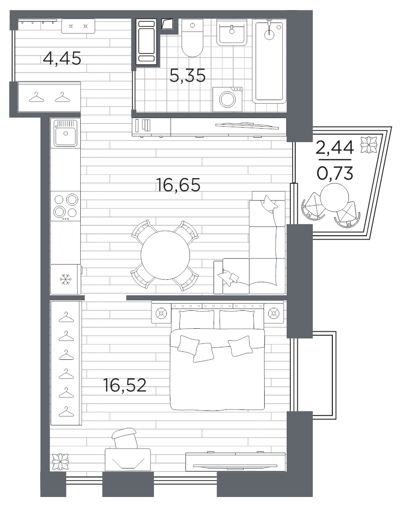 Продажа 1-комн квартиры в новостройке Санкт-Петербург г., Полюстровский пр-кт,  к. 3