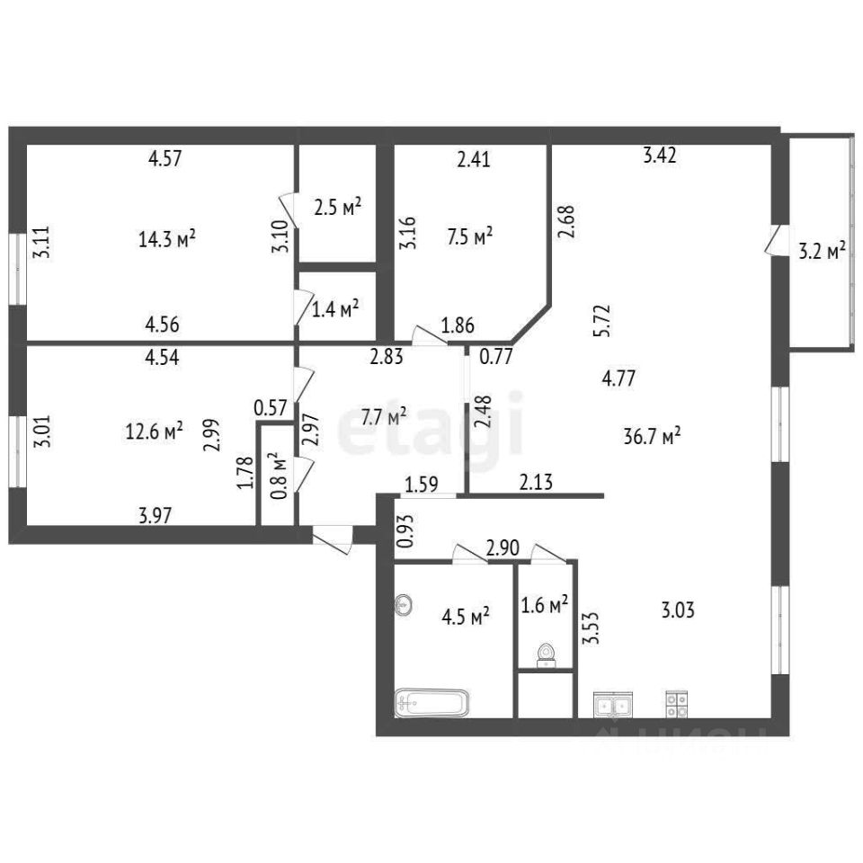 Продажа 3-комн квартиры на вторичном рынке улица Савушкина, 13